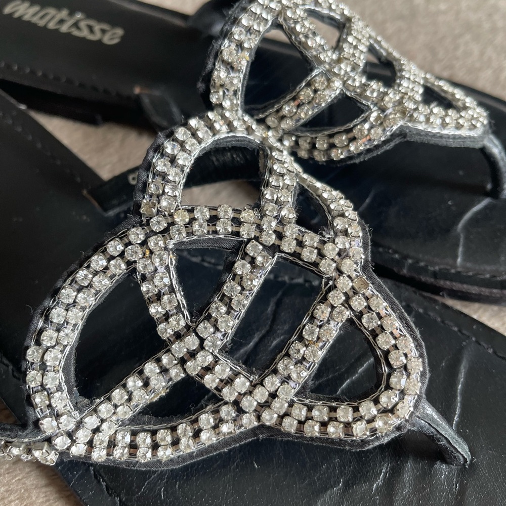 MATISSE Leather Rhinestone Sandal - Picture 3 of 6
